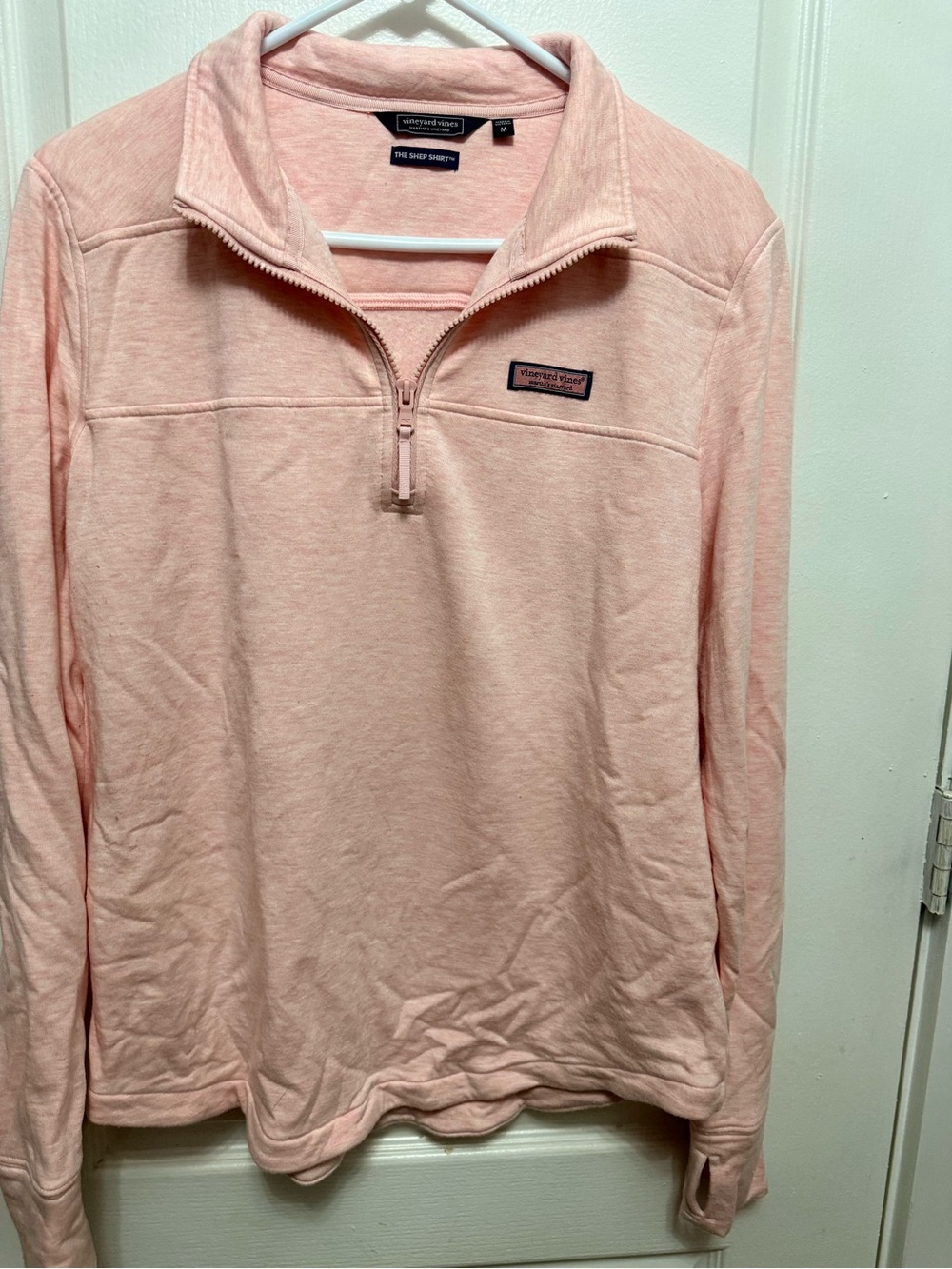 Vineyard Vines Light Pink Quarter-Zip Pullover Sweater